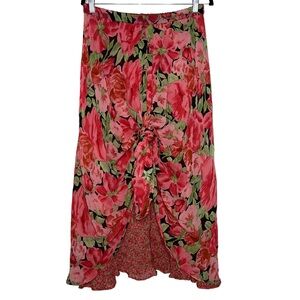 VTG 90s Y2K Boho Coldwater Creek Reversible Floral Midi Length Skirt Petite L